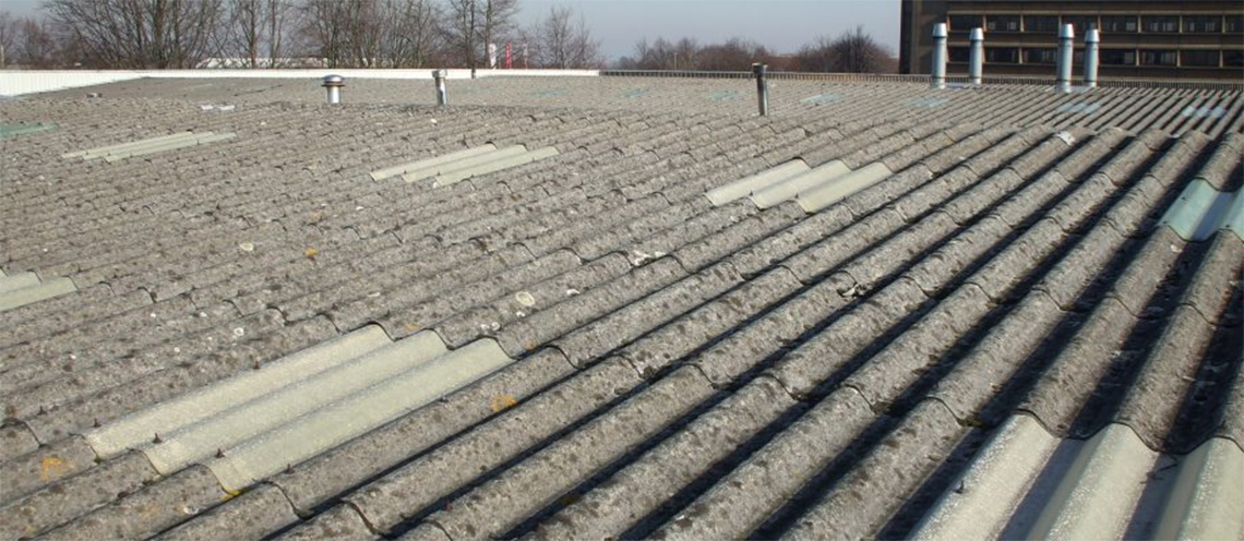 Asbestos Sheet Roof on a commercial building